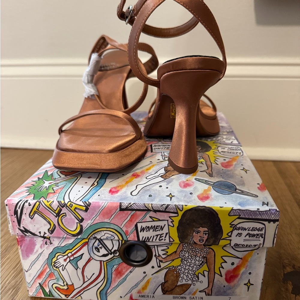 Jeffrey Campbell Copper Satin Heels